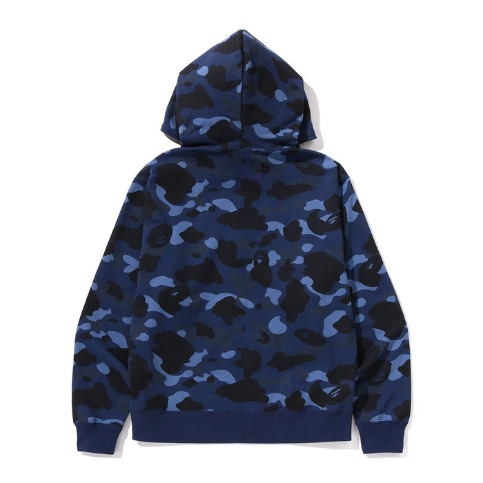 원 포인트 컬러 카모 크롭 풀 집 후드(M) NAVY