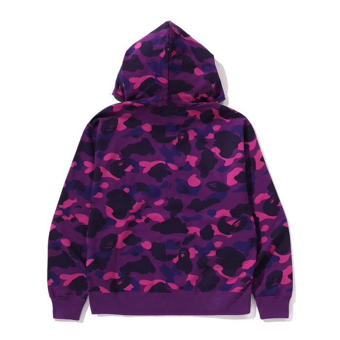 원 포인트 컬러 카모 크롭 풀 집 후드(M) PURPLE