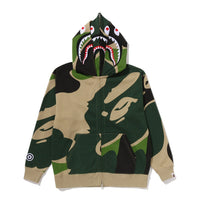 메가 ABC 카모 더블 샤크 릴렉스드 핏 풀 집 후드(M) GREEN