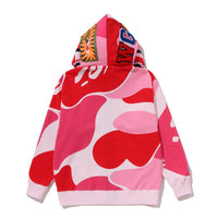 메가 ABC 카모 더블 샤크 릴렉스드 핏 풀 집 후드(M) PINK