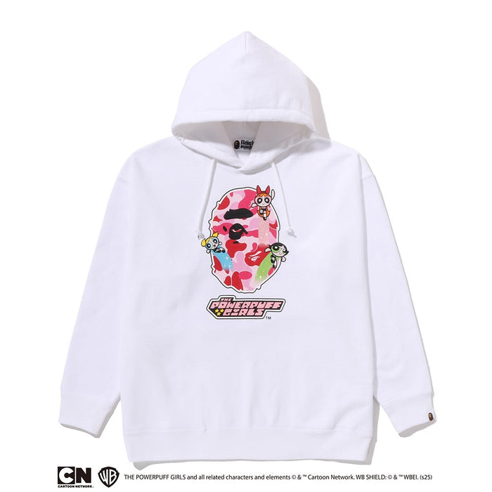 BAPE X THE POWERPUFF GIRLS 에이프 헤드 풀오버 후드(W) WHITE
