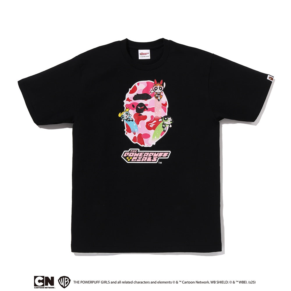 BAPE X THE POWERPUFF GIRLS 에이프 헤드 티셔츠(W) BLACK
