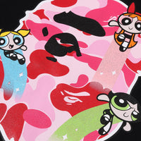 BAPE X THE POWERPUFF GIRLS 에이프 헤드 티셔츠(W) BLACK