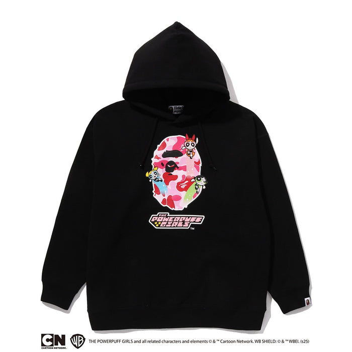 BAPE X THE POWERPUFF GIRLS 에이프 헤드 풀오버 후드(W) BLACK