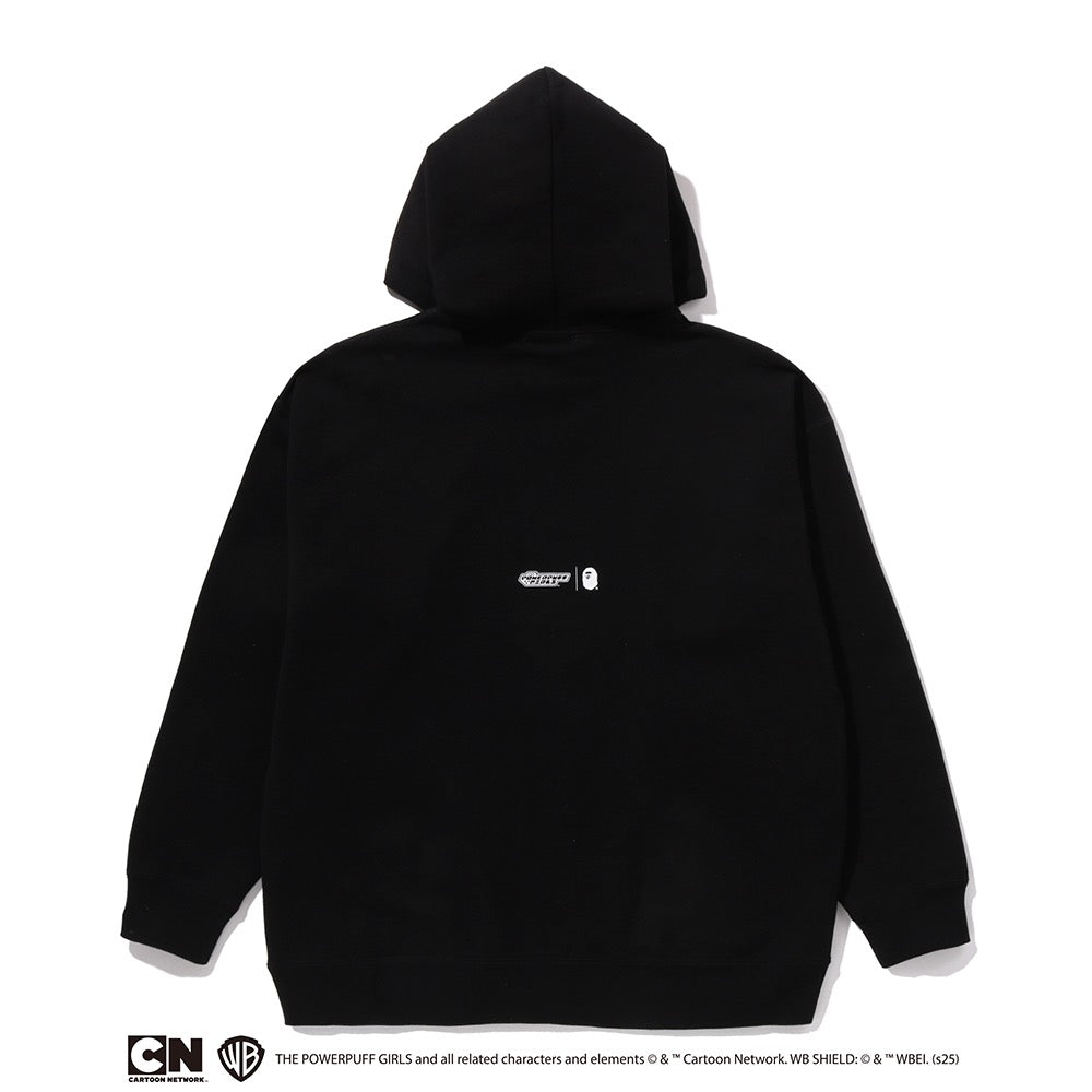 BAPE X THE POWERPUFF GIRLS 에이프 헤드 풀오버 후드(W) BLACK