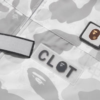 BAPE X CLOT 카모 슬리브 디테처블 레인 자켓(M) WHITE