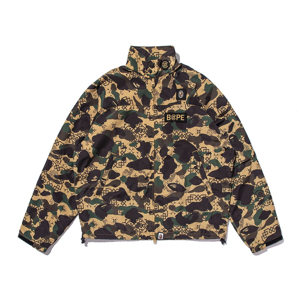 BAPE X CLOT 카모 슬리브 디테처블 레인 자켓(M) YELLOW