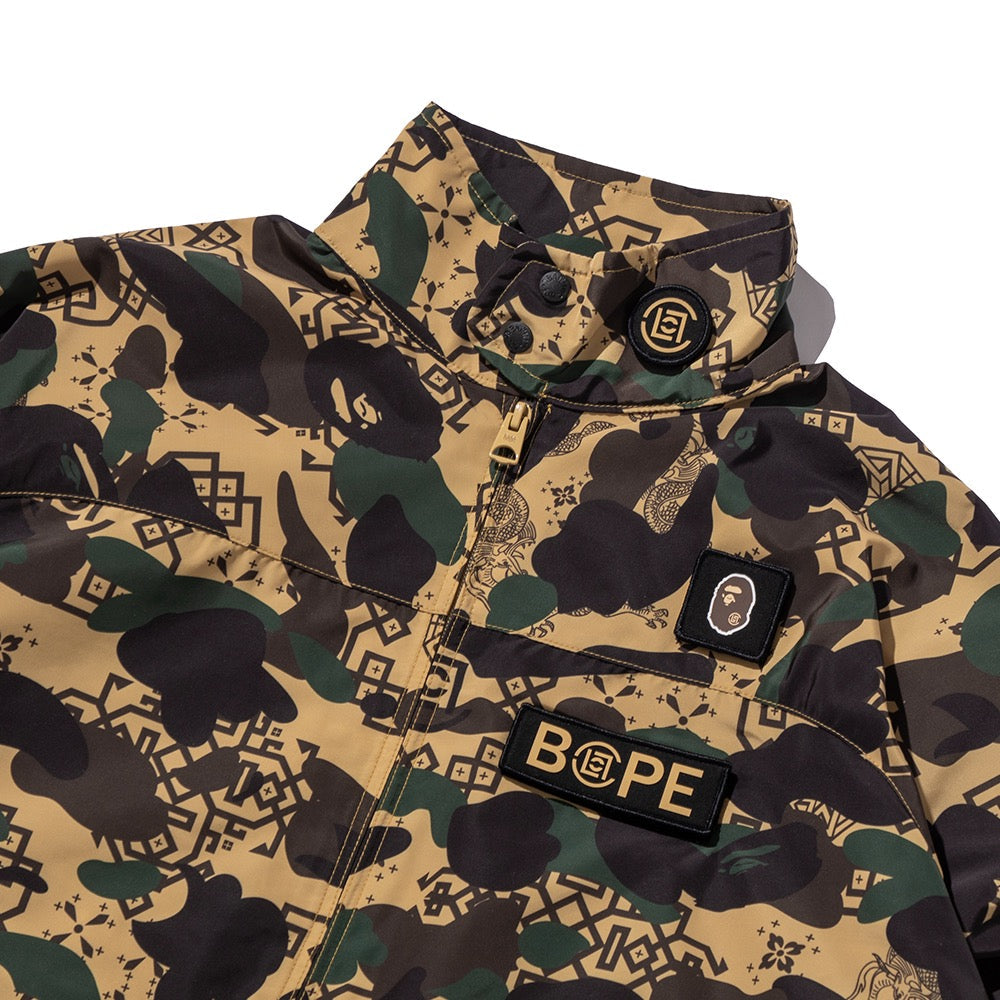 BAPE X CLOT 카모 슬리브 디테처블 레인 자켓(M) YELLOW