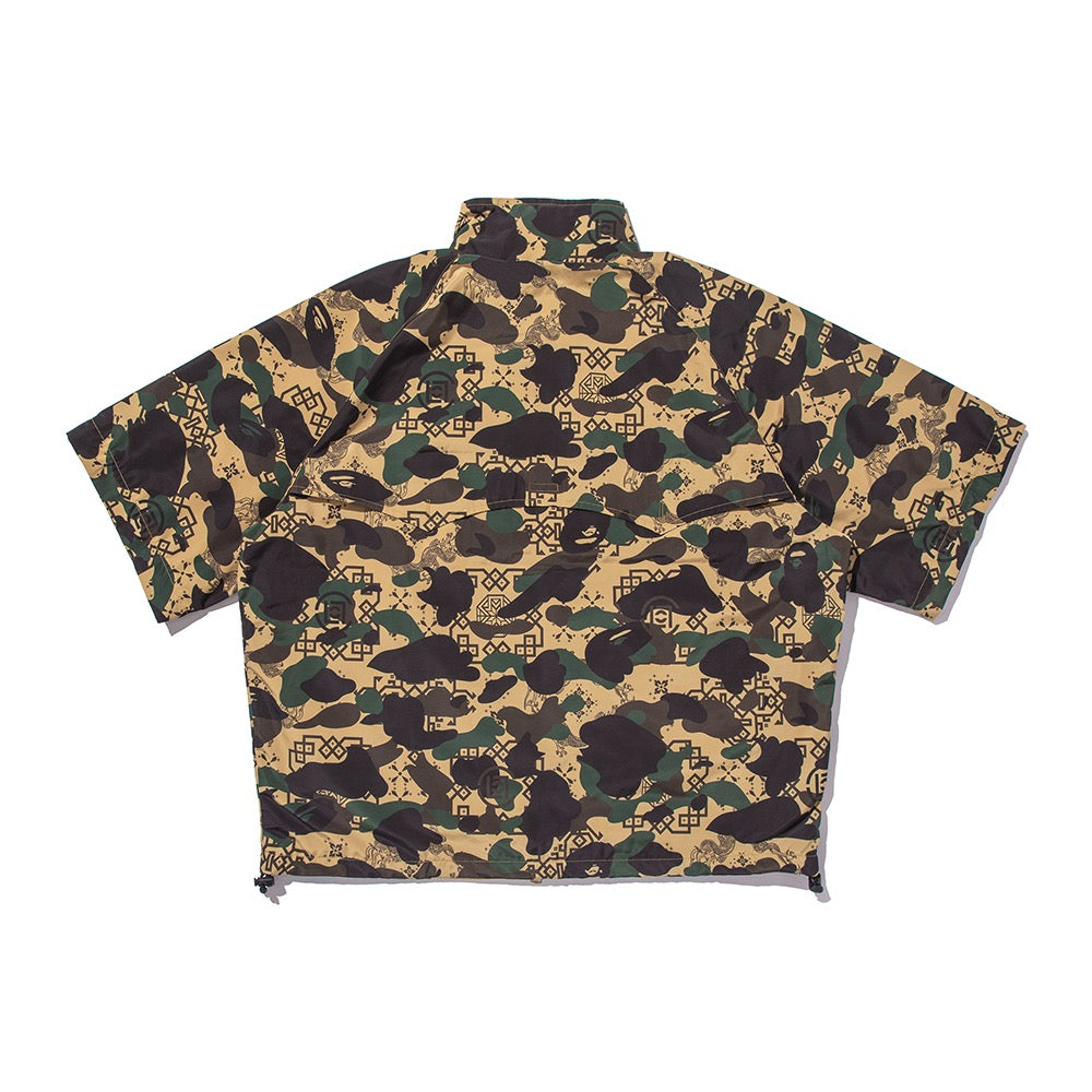 BAPE X CLOT 카모 슬리브 디테처블 레인 자켓(M) YELLOW