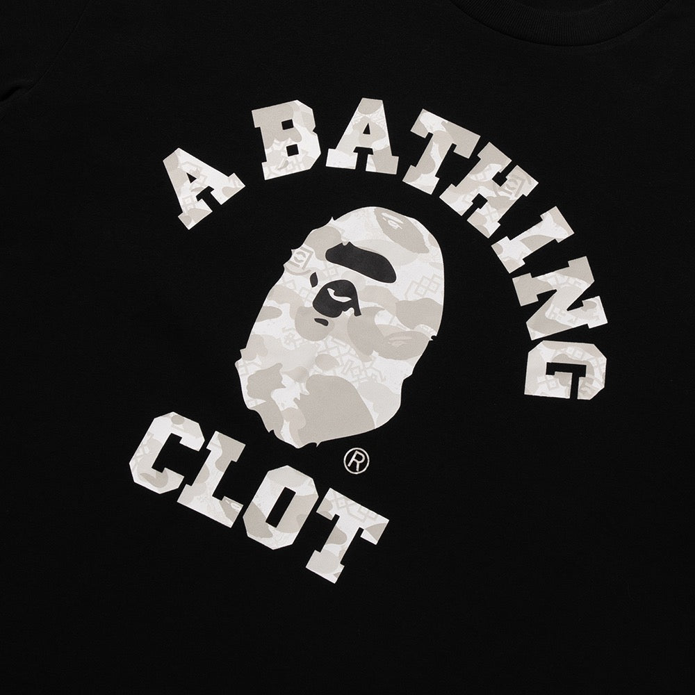 BAPE X CLOT 콜리지 릴렉스드 핏 티셔츠(M) BLACK
