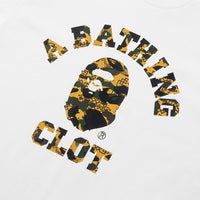BAPE X CLOT 콜리지 릴렉스드 핏 티셔츠(M) WHITE