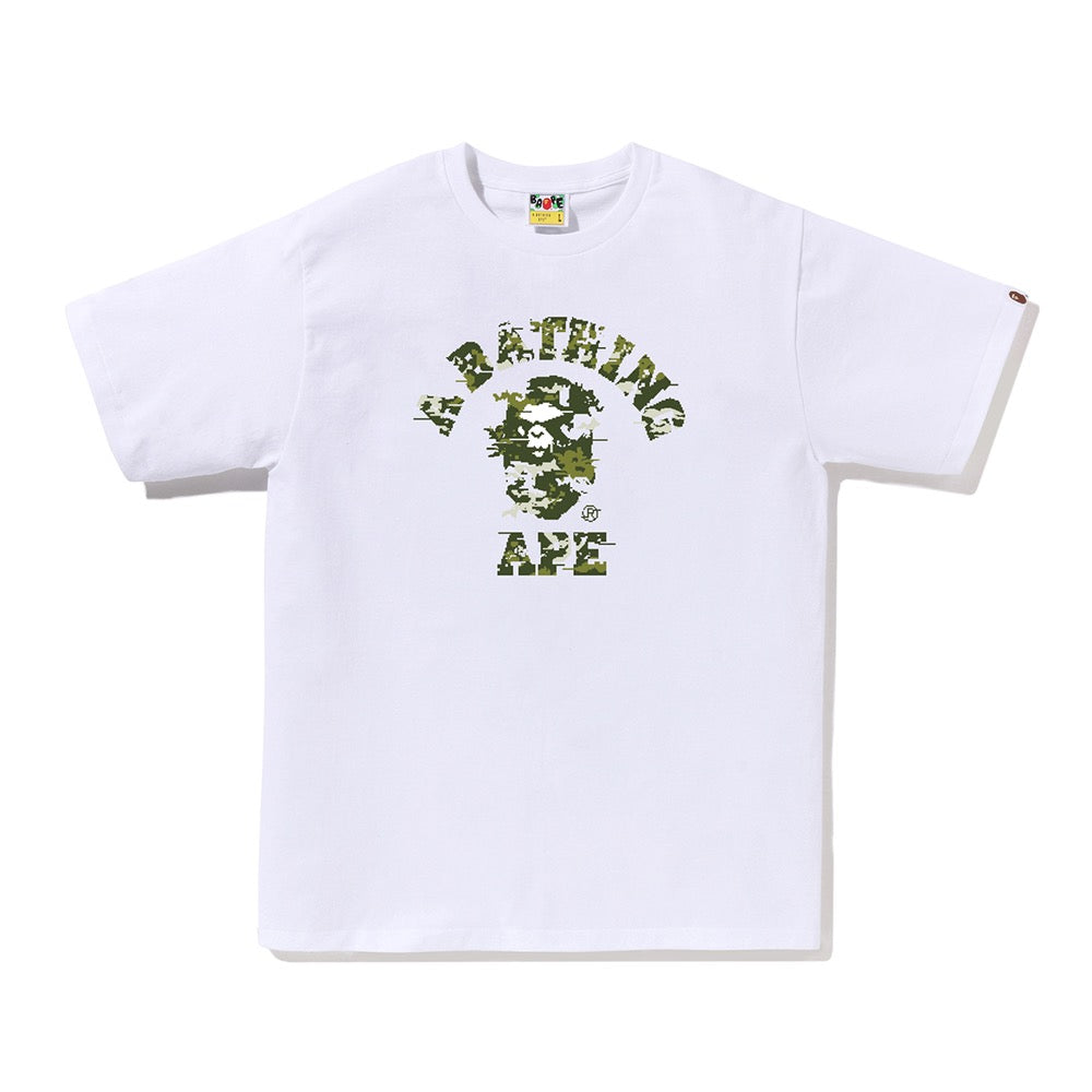 멀티 픽셀 카모 콜리지 티셔츠(M) WHITE/GREEN