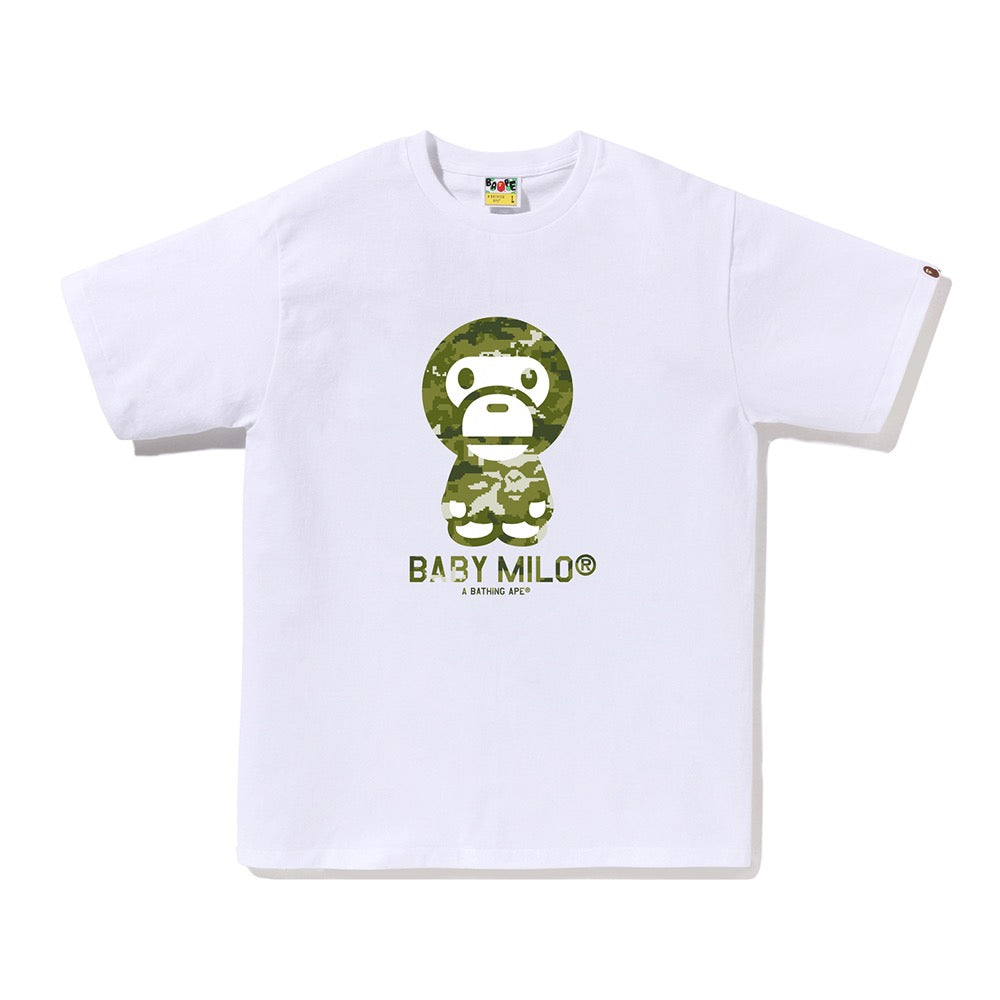 멀티 픽셀 카모 베이비 마일로 티셔츠(M) WHITE/GREEN