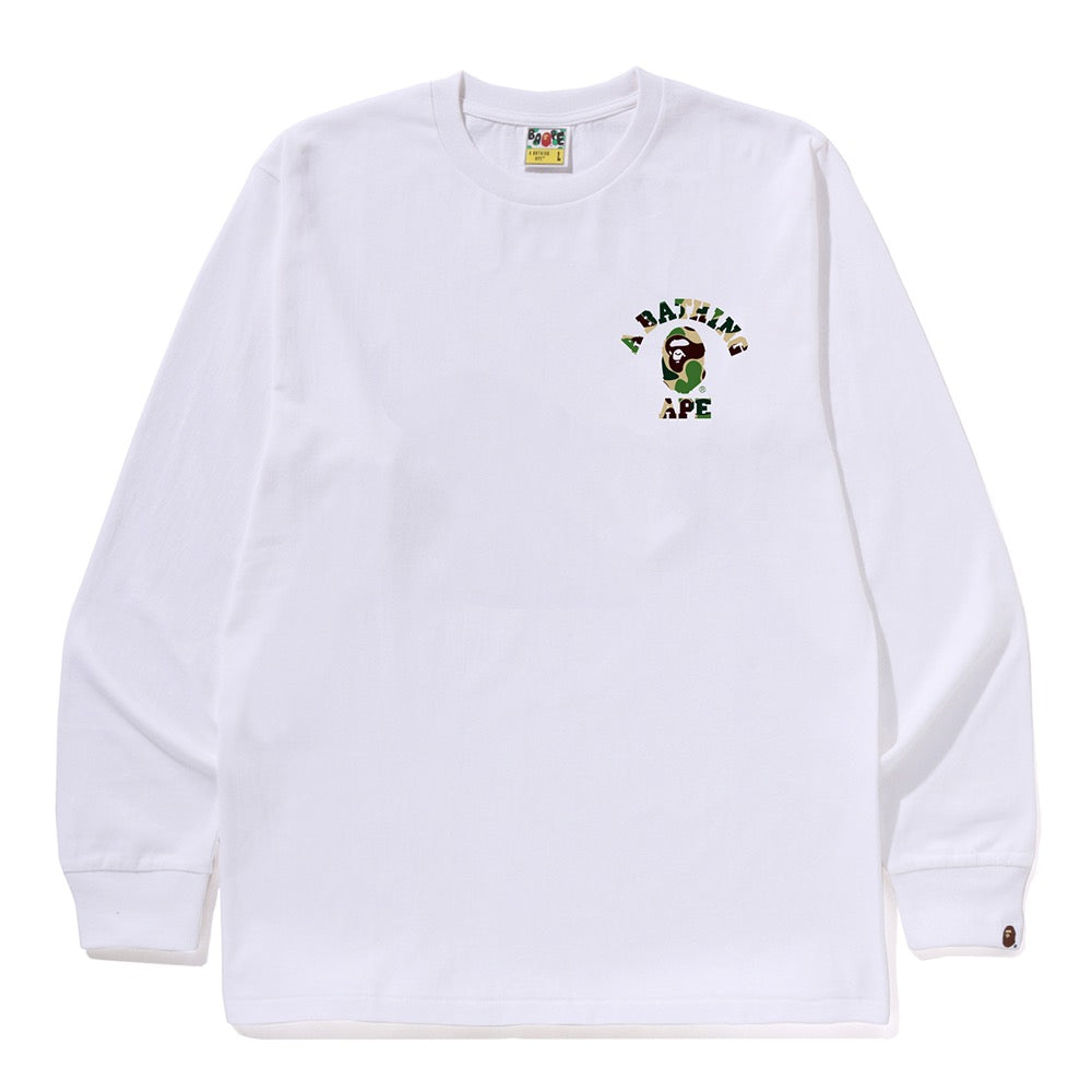 ABC 카모 콜리지 ATS 롱슬리브 티셔츠(M) WHITE/GREEN