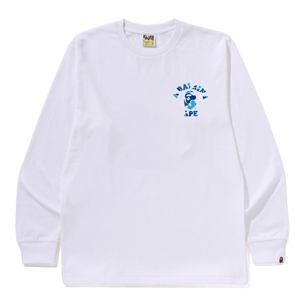ABC 카모 콜리지 ATS 롱슬리브 티셔츠(M) WHITE/BLUE