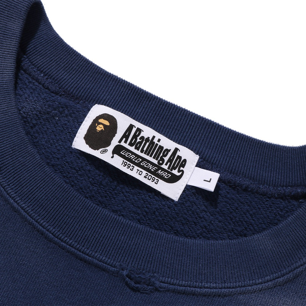 디스트로이 워시드 이펙트 릴렉스트 핏 크루넥 스웨트셔츠(M) NAVY