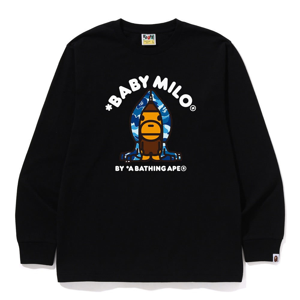 ABC 카모 마일로 후드 롱슬리브 티셔츠(M) BLACK/BLUE