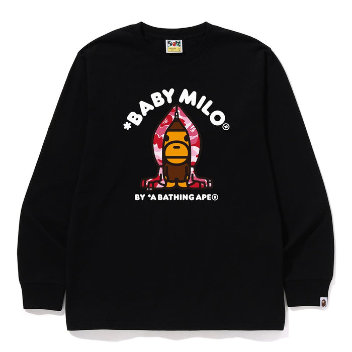 ABC 카모 마일로 후드 롱슬리브 티셔츠(M) BLACK/PINK