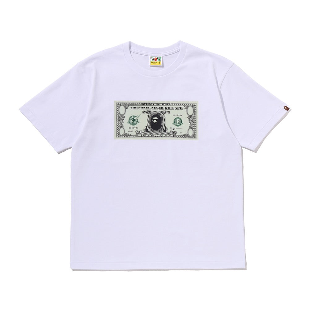베이프 뱅크노트 티셔츠(M) WHITE