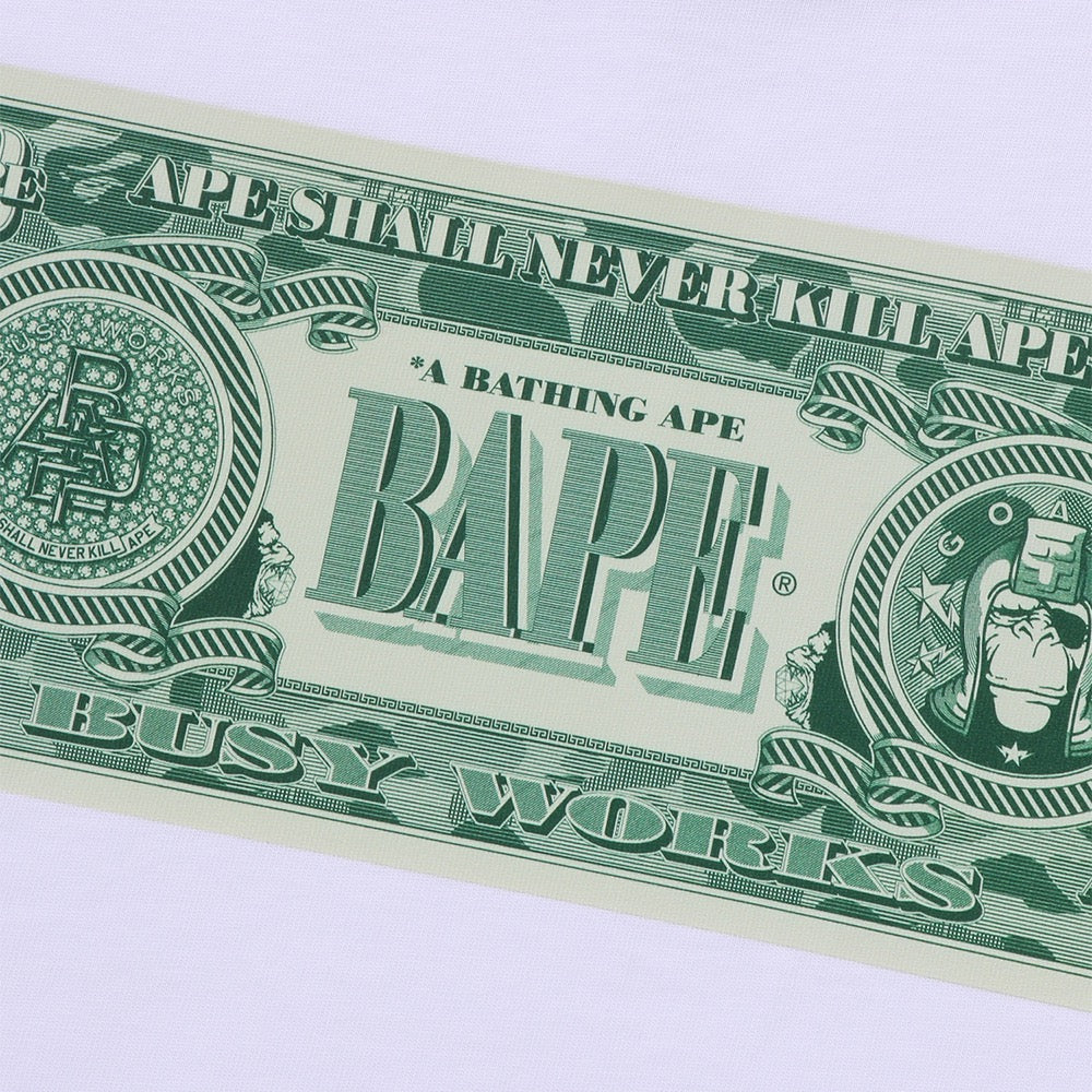 베이프 뱅크노트 티셔츠(M) WHITE