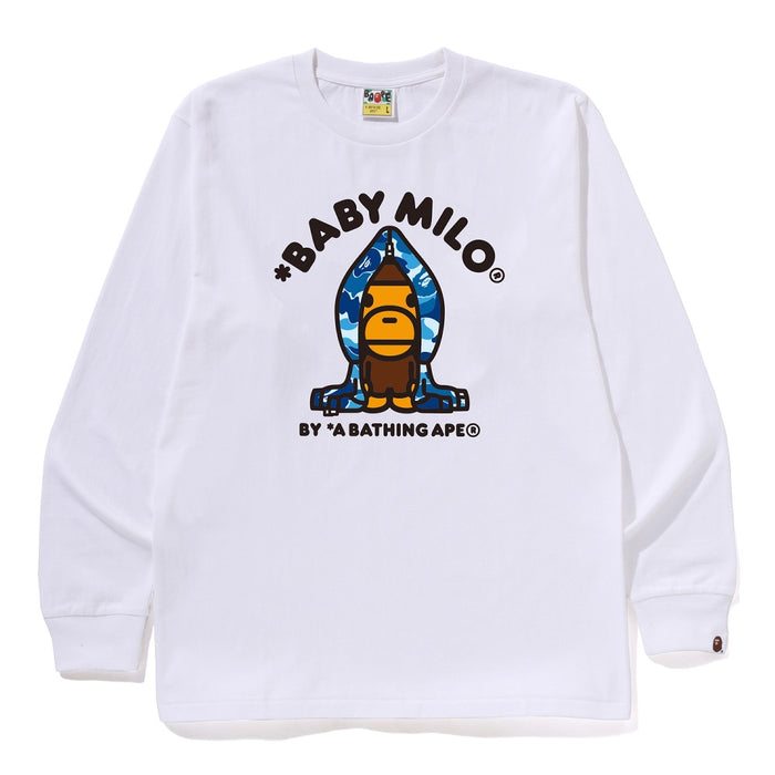 ABC 카모 마일로 후드 롱슬리브 티셔츠(M) WHITE/BLUE