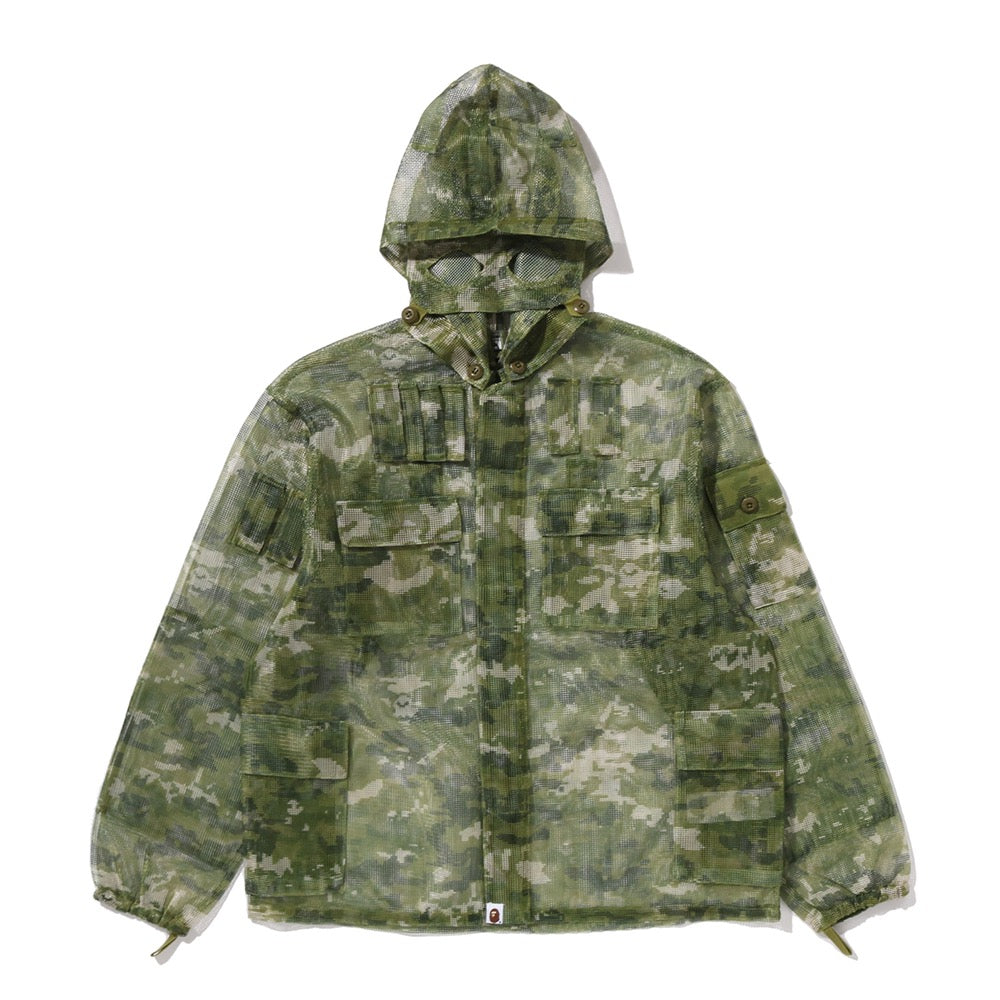 멀티 픽셀 카모 마스크 후디드 셔츠 자켓(M) GREEN