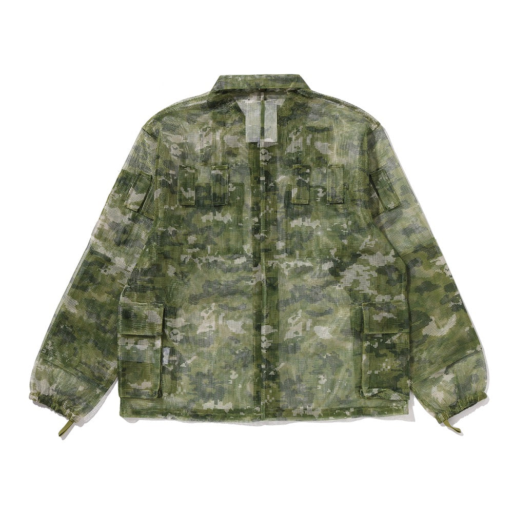 멀티 픽셀 카모 마스크 후디드 셔츠 자켓(M) GREEN