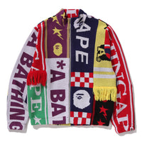 스카프 패턴 레귤러 핏 트랙 자켓(M) MULTI