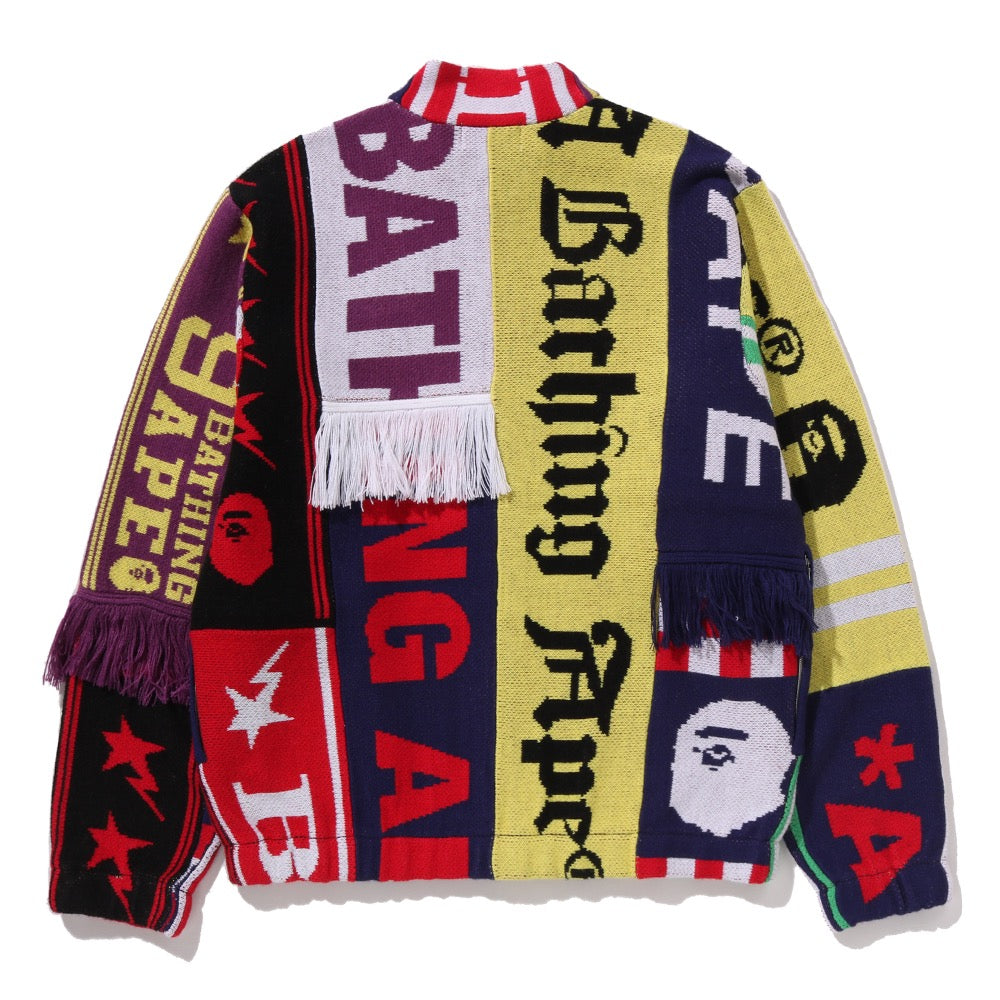 스카프 패턴 레귤러 핏 트랙 자켓(M) MULTI