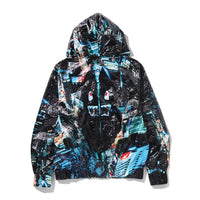 오버롤 프린트 크리즈 후디드 자켓(M) BLACK