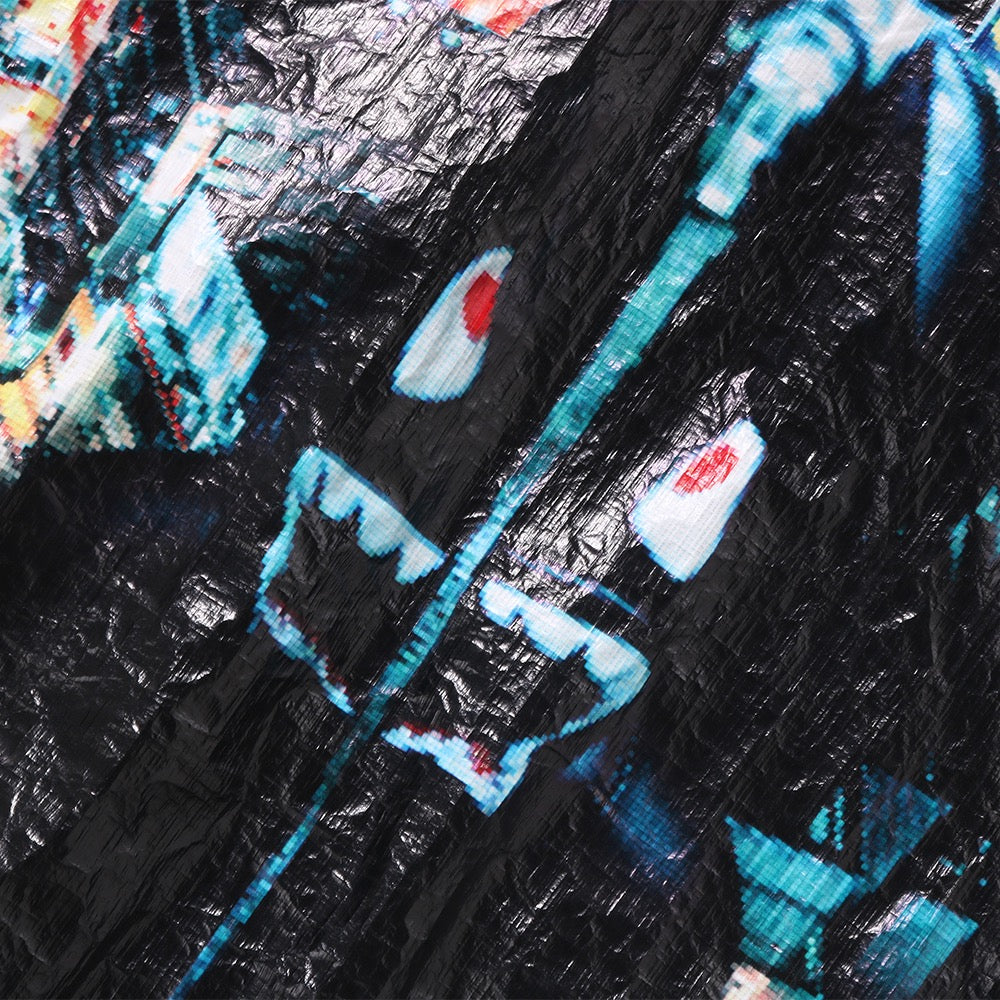 오버롤 프린트 크리즈 후디드 자켓(M) BLACK