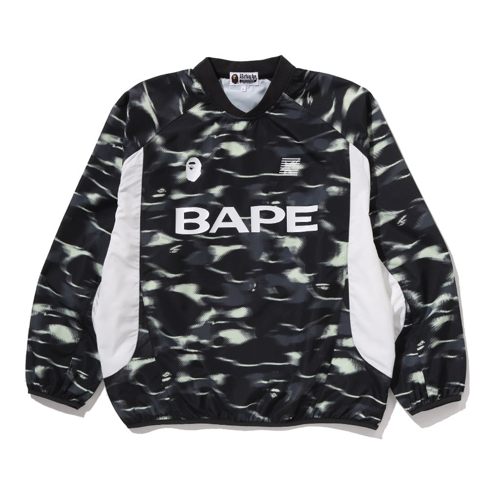 스크린 카모 풋볼 로고 릴렉스드 핏 크루넥 스웨트셔츠(M) BLACK