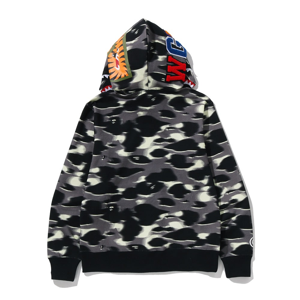스크린 카모 샤크 풀 집 후드(M) BLACK