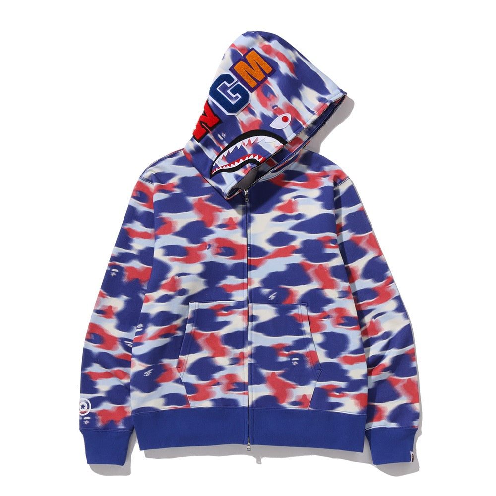 스크린 카모 샤크 풀 집 후드(M) BLUE