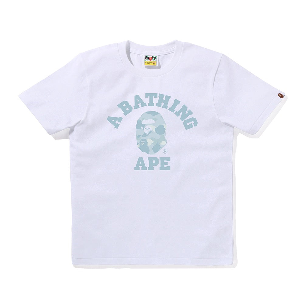 파스텔 컬러 카모 콜리지 티셔츠(W) WHITE/SAX