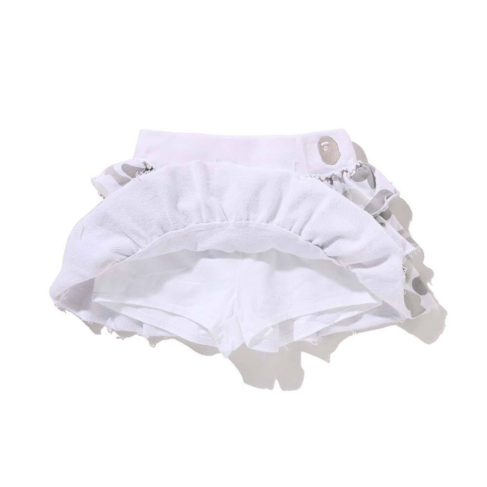 컬러 카모 러플 스웨트 스커트(W) WHITE
