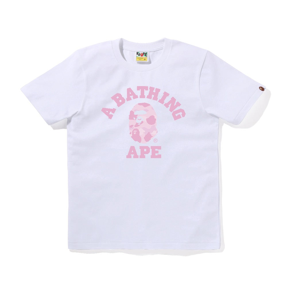 파스텔 컬러 카모 콜리지 티셔츠(W) WHITE/PINK