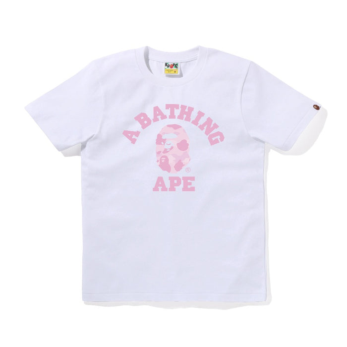 파스텔 컬러 카모 콜리지 티셔츠(W) WHITE/PINK