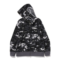 멀티 픽셀 카모 샤크 레귤러 핏 풀 집 후드(M) BLACK