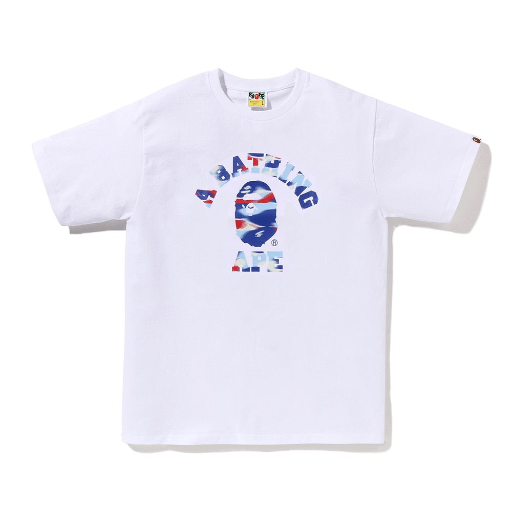 스크린 카모 콜리지 티셔츠(M) WHITE/BLUE