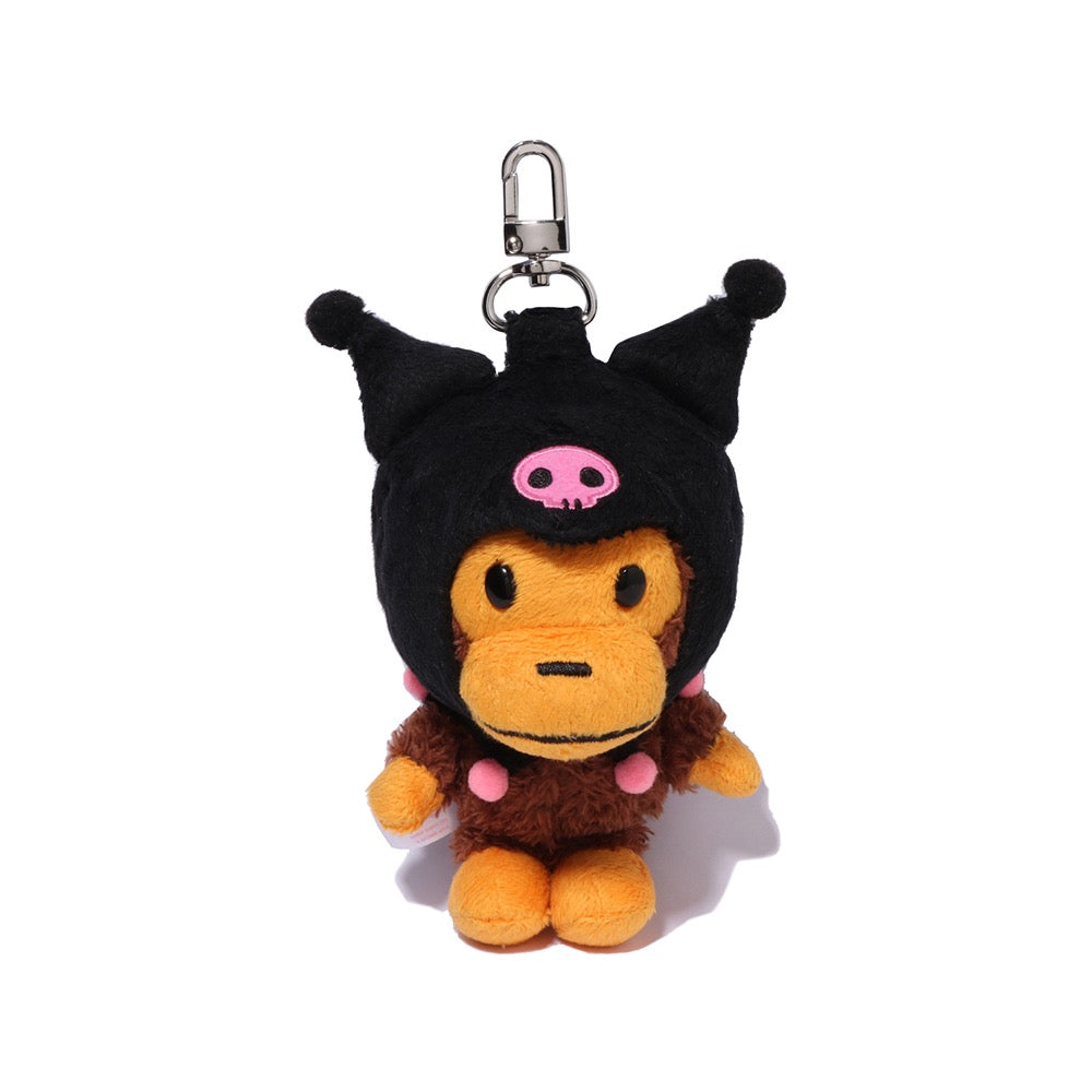 BAPE X KUROMI 플러시 돌 키체인 BLACK