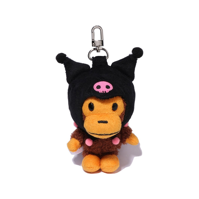 BAPE X KUROMI 플러시 돌 키체인 BLACK