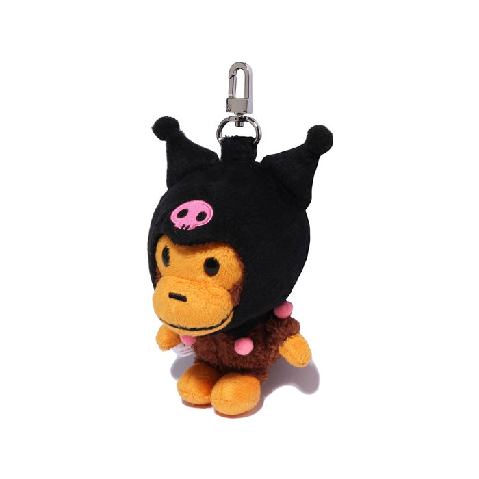 BAPE X KUROMI 플러시 돌 키체인 BLACK