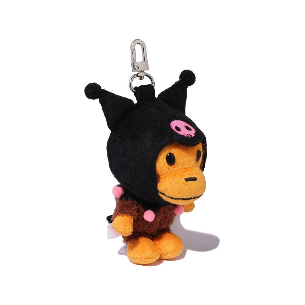 BAPE X KUROMI 플러시 돌 키체인 BLACK
