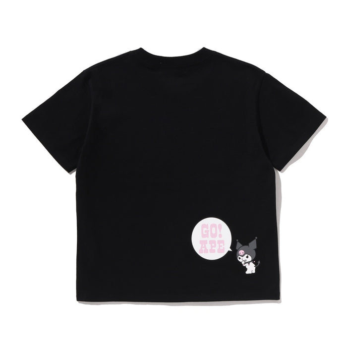 BAPE X KUROMI 콜리지 미니 티셔츠(W) BLACK