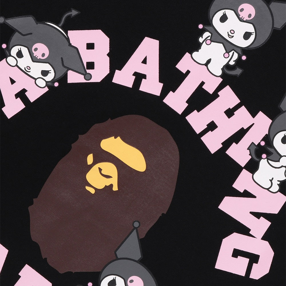 BAPE X KUROMI 콜리지 미니 티셔츠(W) BLACK
