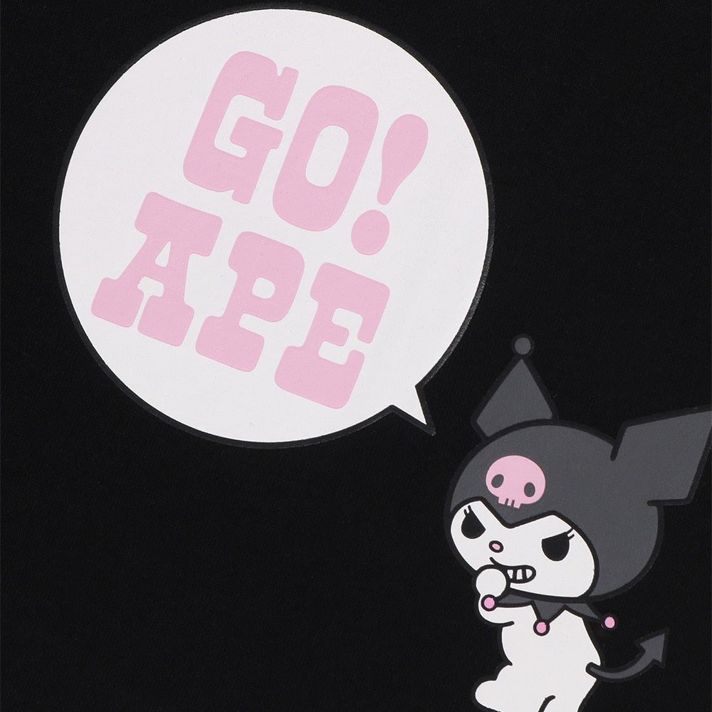 BAPE X KUROMI 콜리지 미니 티셔츠(W) BLACK