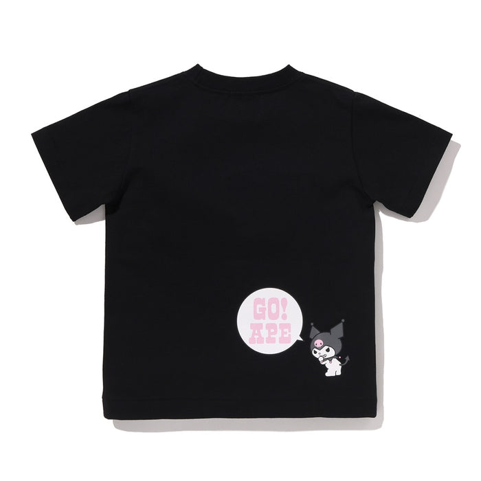 BAPE X KUROMI 콜리지 티셔츠(KIDS) BLACK