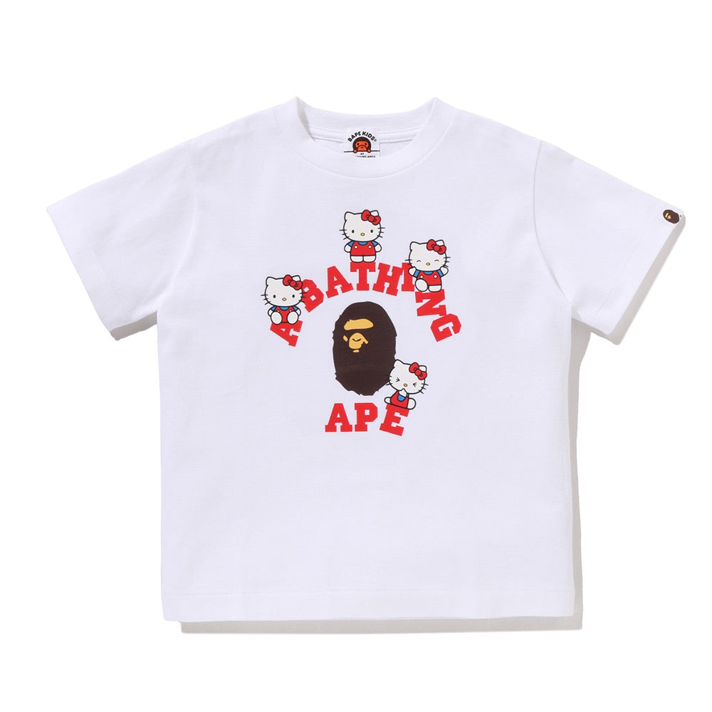 BAPE X HELLO KITTY 콜리지 티셔츠(KIDS) WHITE