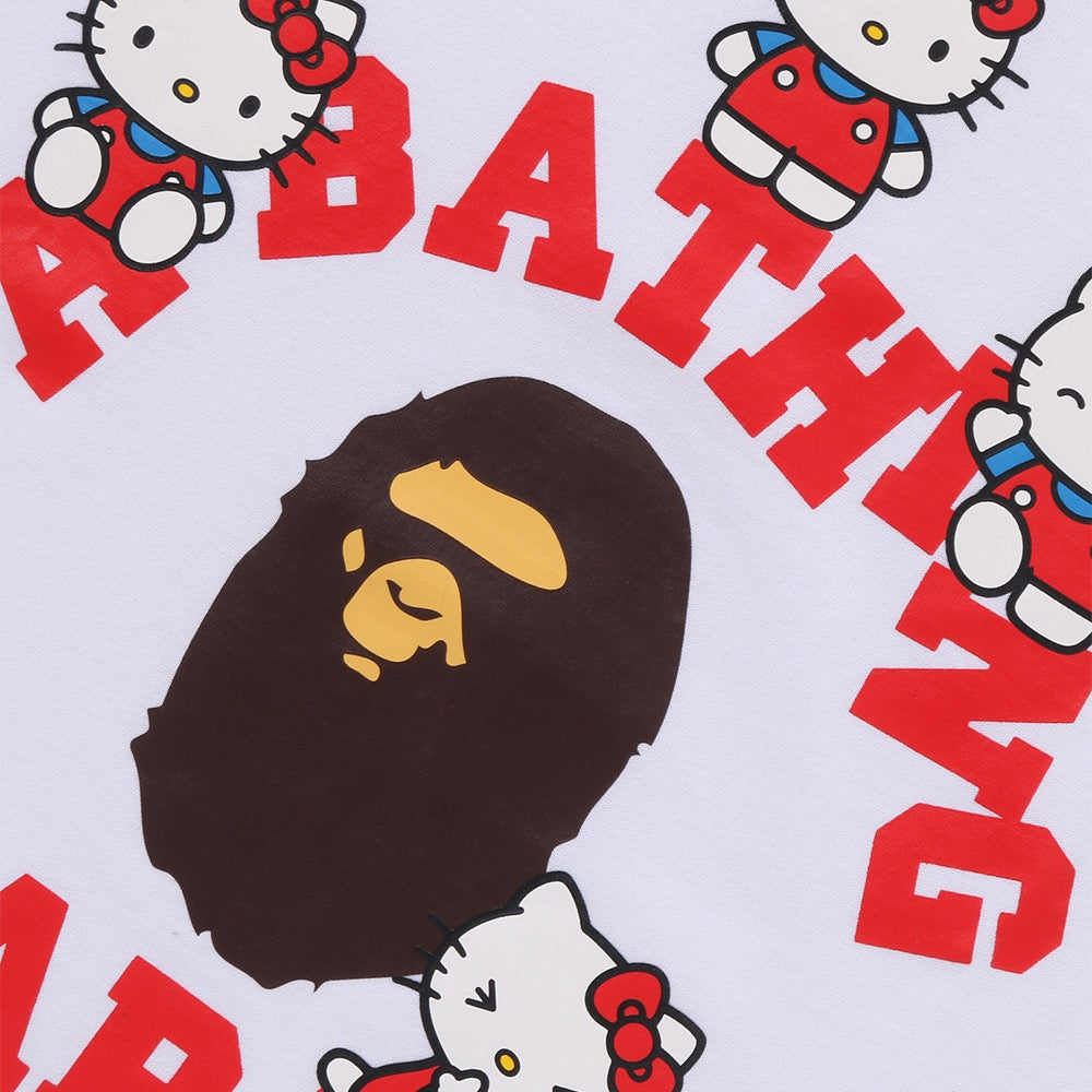 BAPE X HELLO KITTY 콜리지 티셔츠(KIDS) WHITE